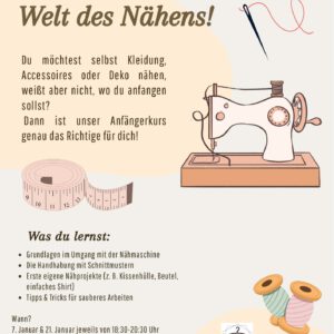 Nähkurs für Anfänger - Erwachsene