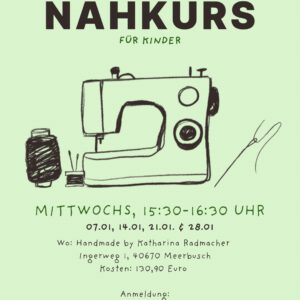 Kinder Nähkurs Januar