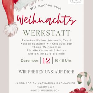 Weihnachts Werkstatt für Kinder ab 5 Jahren