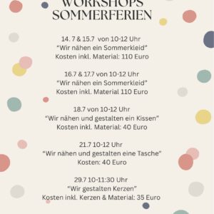 Workshop Sommerferien - Wir gestalten Kerzen