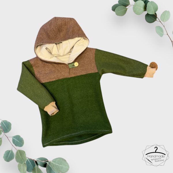 Größe: 122 - Outdoor Hoody aus Wollwalk