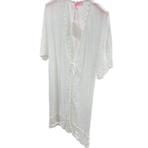 Damen lange  Musselinbluse mit Spitze