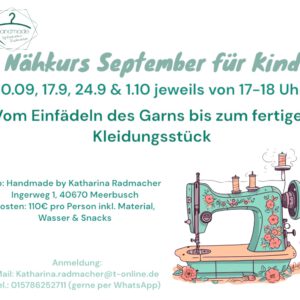 Nähkurs September für Kinder