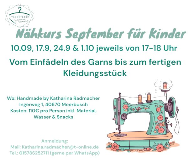 Nähkurs September für Kinder