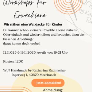 Nähworkshop Erwachsene - Walkjacke nähen 12.11 & 19.11