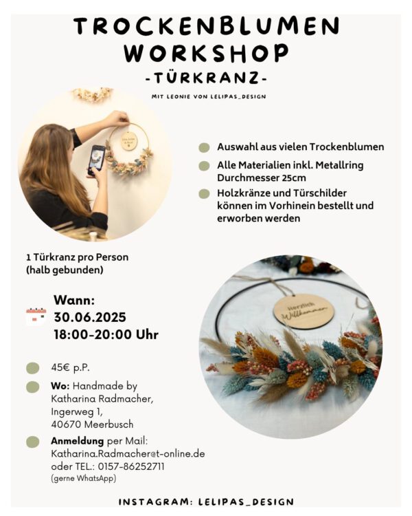 Trockenblumen Workshop - Türkränze